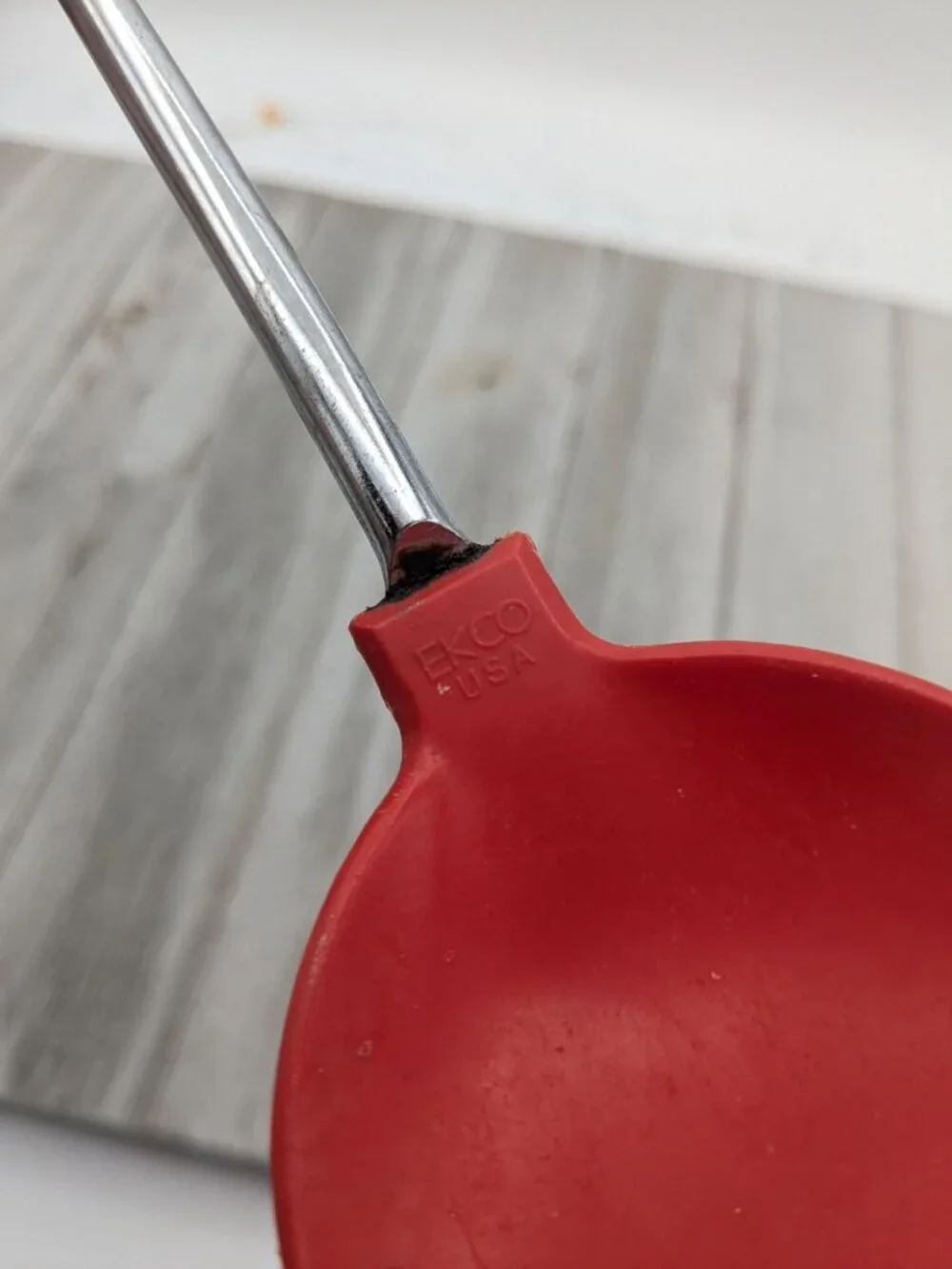 Vintage Ekco Solid Serving Spoon Red Handle Nylon 11 1/4